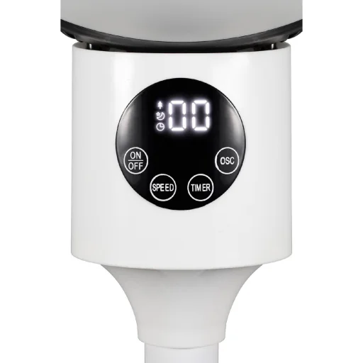 Home SFR 20 álló ventilátor, 50 W, 3 fokozat, 20 cm-es lapátátmérő, 70°-os oszcillálás, állítható fej, fehér LED kijelző, távirányító, fehér - 2