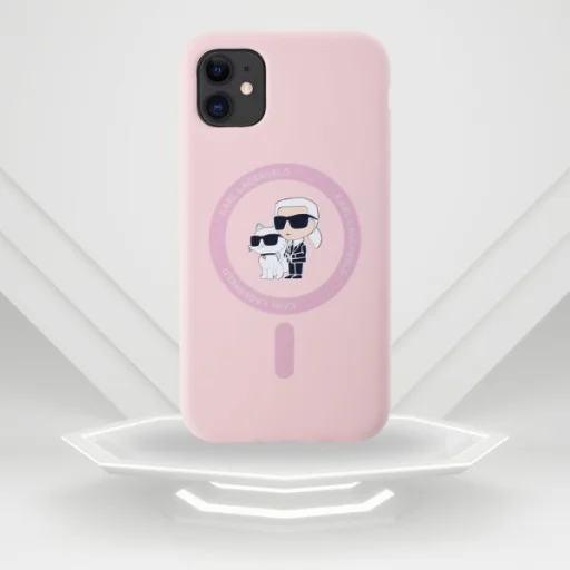 Karl Lagerfeld Szilikon Karl&Choupette MagSafe iPhone 11 Tok - Rózsaszín - 11