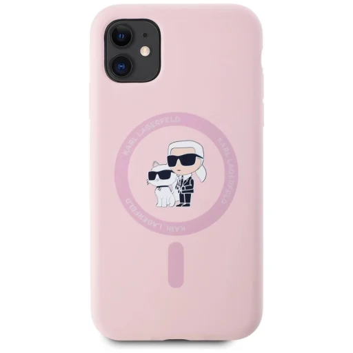 Karl Lagerfeld Szilikon Karl&Choupette MagSafe iPhone 11 Tok - Rózsaszín - 3