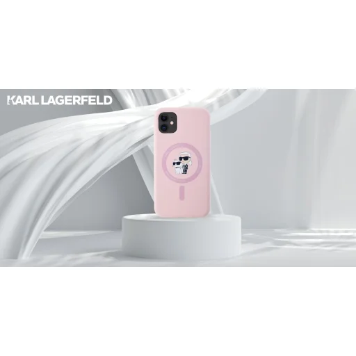 Karl Lagerfeld Szilikon Karl&Choupette MagSafe iPhone 11 Tok - Rózsaszín - 9