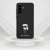 Karl Lagerfeld Fixált Csillámos Ikonik Logó Fém Kitűzős Tok Samsung Galaxy A56 - Fekete - 10