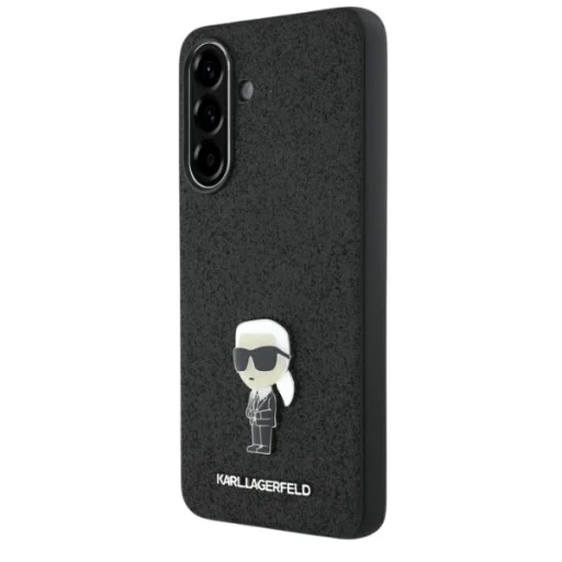 Karl Lagerfeld Fixált Csillámos Ikonik Logó Fém Kitűzős Tok Samsung Galaxy A56 - Fekete - 9
