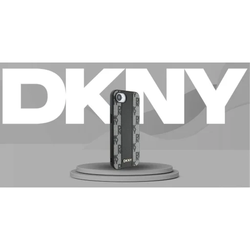  iPhone 16 Bőr Kockás Mono Minta MagSafe Tok - Fekete DKNY - 9