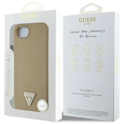  iPhone 16e Barna Guess Grained Triangle MagSafe tok - 8