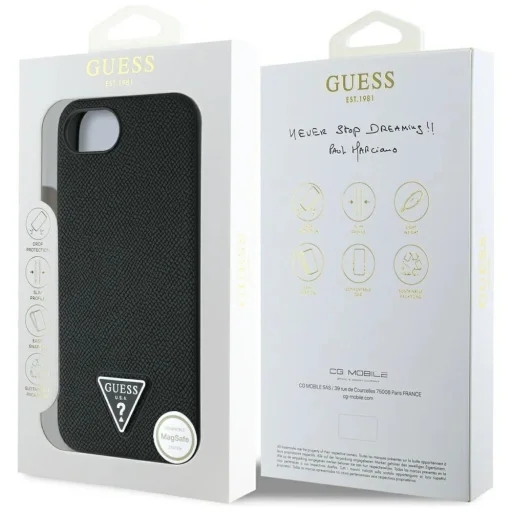  iPhone 16e Fekete Guess Grained Triangle MagSafe tok - 8