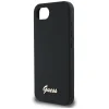  iPhone 16 Fekete Guess Szilikon Script Fém Logó MagSafe tok - 6