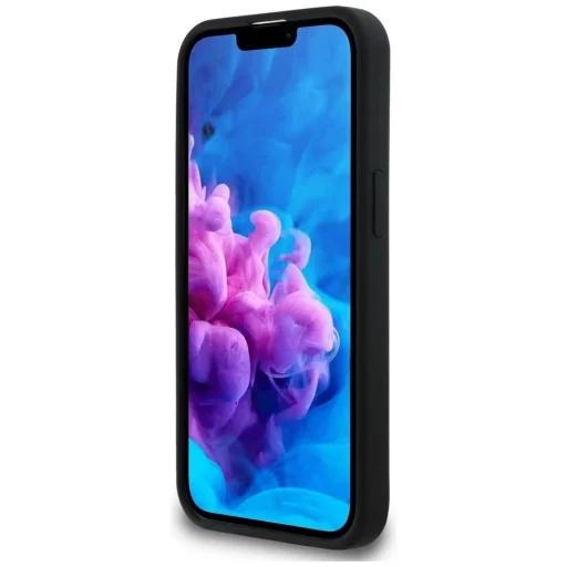  iPhone 16 Fekete Guess Szilikon Script Fém Logó MagSafe tok - 5