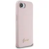  iPhone 16e Rózsaszín Guess Szilikon Script Fém Logó MagSafe tok thumbnail