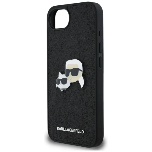  iPhone 16 Fekete Karl Lagerfeld Fixed Glitter Karl&Choupette Heads Metal Pin tok - 6