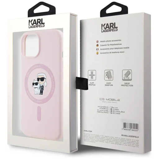  iPhone 15 Plus Pink Karl Lagerfeld Szilikon Karl&Choupette MagSafe tok - 8