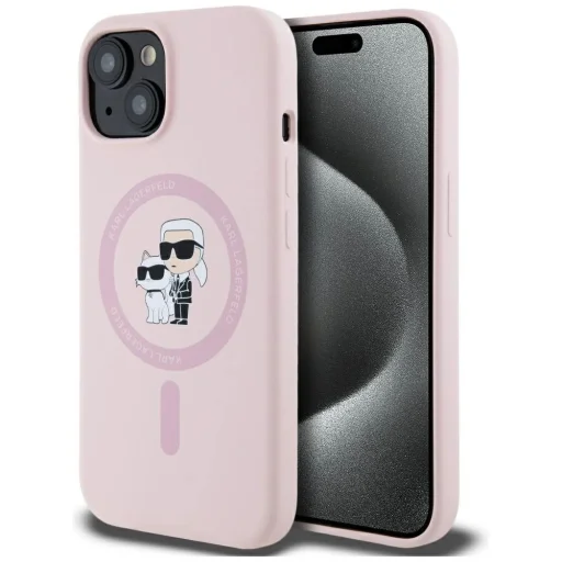  iPhone 15 Plus Pink Karl Lagerfeld Szilikon Karl&Choupette MagSafe tok - 1