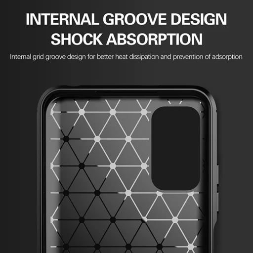  Techsuit - Szénszálas Szilikon - Xiaomi Redmi Note 10 5G / Poco M3 Pro 5G - Fekete tok - 4