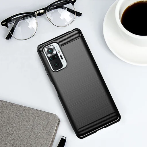  Techsuit - Karbon Szilikon - Xiaomi Redmi Note 10 Pro / Note 10 Pro Max - Fekete tok - 6