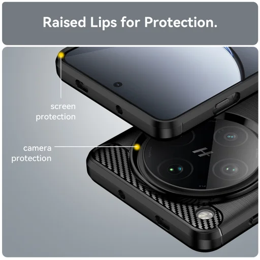  Techsuit - Karbonszálas Szilikon - Oppo Find X8 Pro - Fekete tok - 3