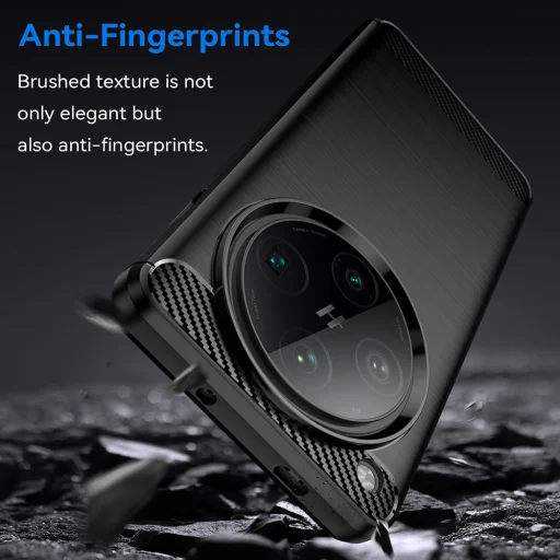  Techsuit - Karbonszálas Szilikon - Oppo Find X8 Pro - Fekete tok - 6