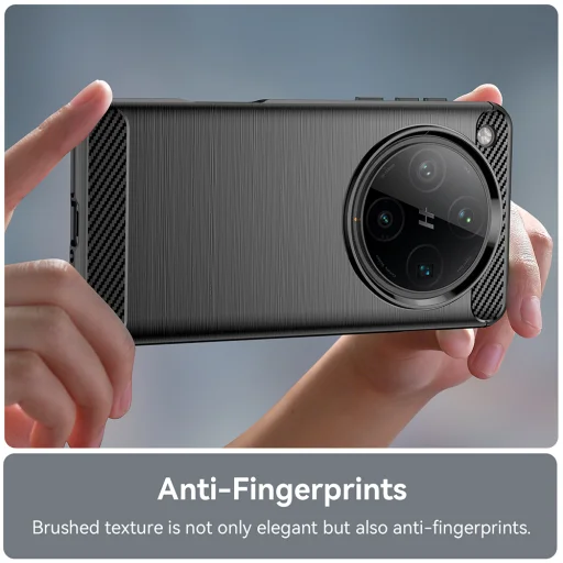  Techsuit - Karbonszálas Szilikon - Oppo Find X8 Pro - Fekete tok - 2