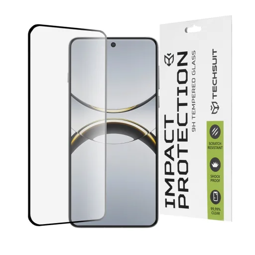  Techsuit - 111D Teljes Fedés / Teljes Ragasztású Üveg / 3D Ívelt Képernyő - Oppo Find X8 Pro - Fekete üvegfólia - 1