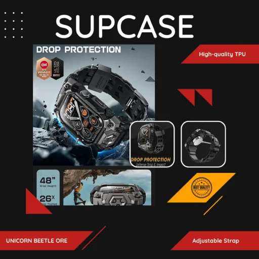  Apple Watch 10 46mm Fekete Supcase Unicorn Beetle Pro Ore verzió tok - 5