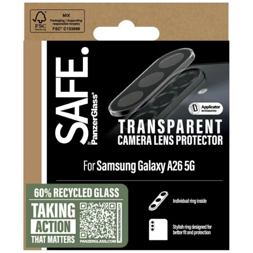 SAFE by PanzerGlass kameravédő gyűrű Samsung Galaxy A26 5G számára - Átlátszó - 4