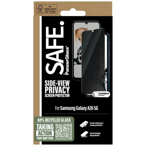 SAFE by PanzerGlass Ultra-Wide Fit Privacy üvegfólia Samsung Galaxy A26 5G - Átlátszó - 4