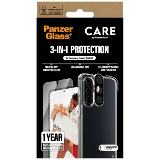 CARE by PanzerGlass Flagship 3in1 Tok+Üvegfólia+Lencsevédő Samsung Galaxy A56 5G-hez - átlátszó - 4
