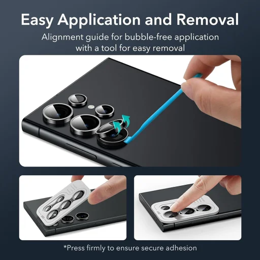  Samsung Galaxy S24 Ultra Fekete ESR Lencsevédő edzett üveg (2 darab) - 11