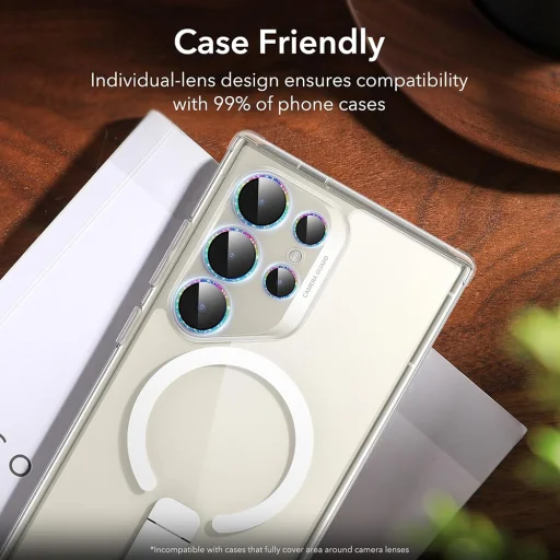  Samsung Galaxy S24 Ultra ESR Lencsevédő edzett üveg Strasszkő üvegfólia - 7