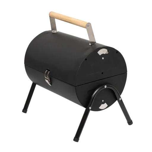 Home GR01 hordozható asztali grill, faszén, faszénbrikett, nyitott vagy zárt fedél, 2 rostély, 2 széntartó rács, 22 cm rostélymagasság asztaltól - 1