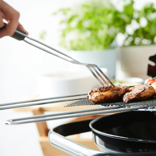 Barbecook BC-ACC-7025 army stílusú grill villa, 38cm-es, khaki zöld nyél - 2