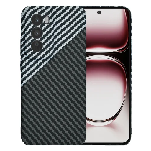  Techsuit - Karbonit Szálhéj - Oppo Reno12 Pro - Lopakodó Szürke tok - 1