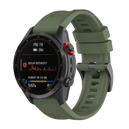 Szilikon szíj Garmin Fenix 3/3HR/5X/6X/6X Pro/7X/7X Pro sötétzöld - 4