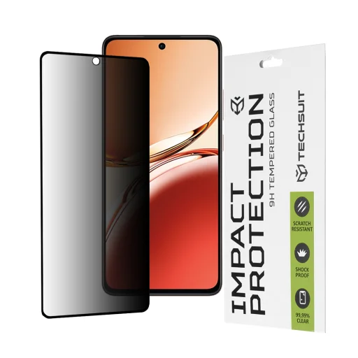  Techsuit - 111D Teljes Ragasztású Adatvédelmi Fólia - Oppo Reno12 F 4G / Reno12 F 5G / Reno12 FS - Fekete üvegfólia - 1