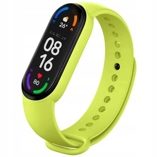 Szilikon szíj Xiaomi Mi Band 5 / 6 / 7-hez zöld (05) - 1