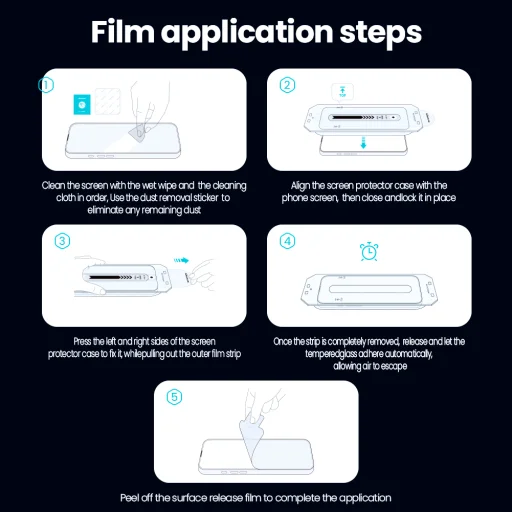 Nillkin 0.25mm Guardian 2.5D üvegfólia Samsung Galaxy S25-höz fekete (applikátorral) - 5