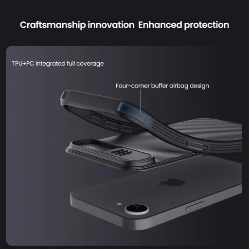 iPhone 16e Nillkin CamShield PRO Kemény Fekete Tok - 5