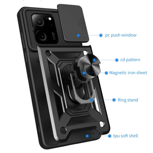  Techsuit - CamShield Sorozat - Xiaomi 13T / 13T Pro - Fekete tok - 6