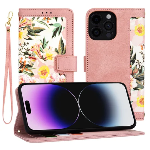  Techsuit - FlipCraft - iPhone 14 Pro Max - Édes Szív Rózsaszín tok - 1