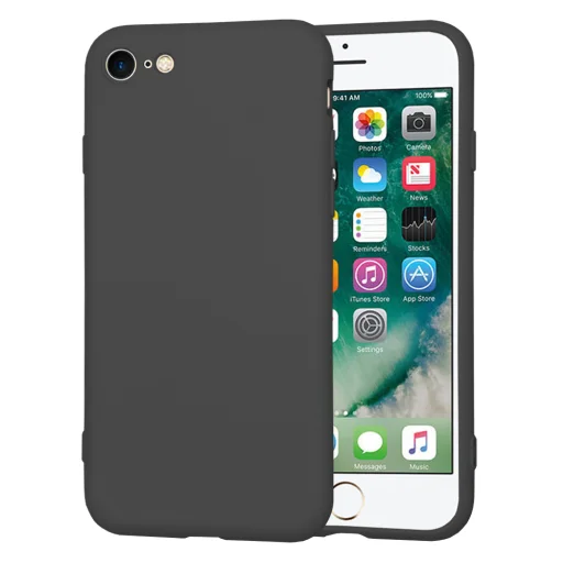  Techsuit - SoftFlex - iPhone 7 / iPhone 8 / iPhone SE 2, SE 2020 / iPhone SE 3, SE 2022 - Fekete tok - 1