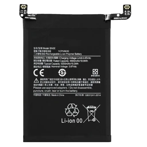  OEM - Okostelefon akkumulátor BN5E (18715) - Xiaomi Redmi Note 11 Pro 5G / Note 11 Pro+ 5G - 5000mAh - Fekete - 3