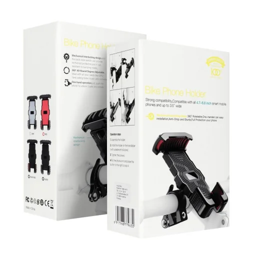 PREMIUM kormányra szerelhető biciklis telefontartó MB03U fekete - 9