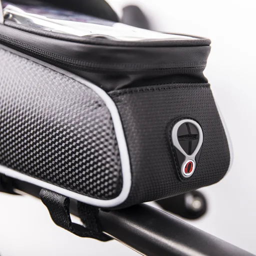 Vízálló biciklis váztáska árnyékolt telefontartóval Model01 fekete tok - 3