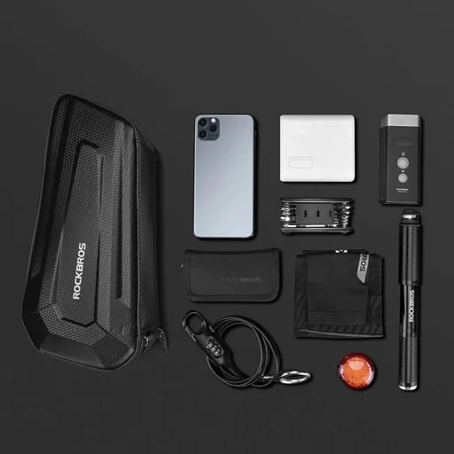 Rockbros B66 vízálló kerékpártáska vázra - fekete - 7