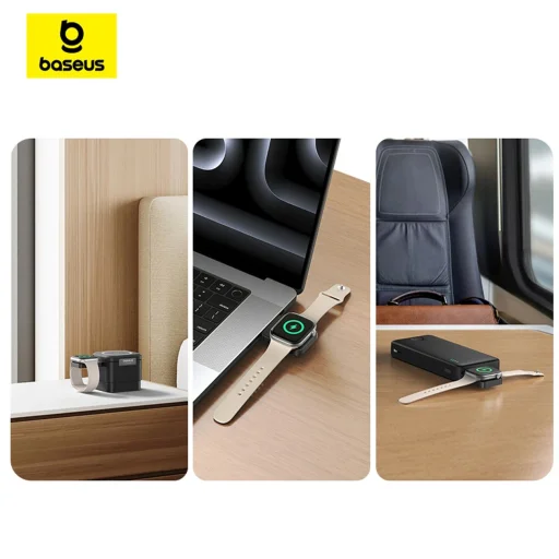 Baseus MagPro 2.5W Mágneses Induktív Töltő Apple Watch-hoz - Fekete - 9