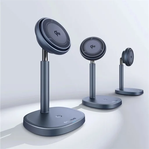 Baseus Orbit 2 Pro MagSafe Qi2 20W 2 az 1-ben Induktív Töltő Hűtéssel - Szürke - 10