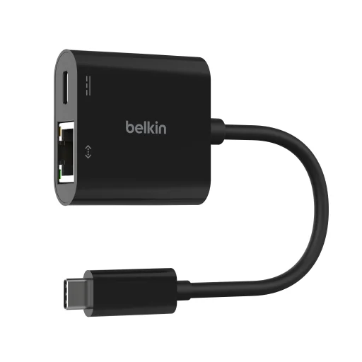 Belkin Connect USB-C - Ethernet és töltő adapter 100W - Fekete - 4