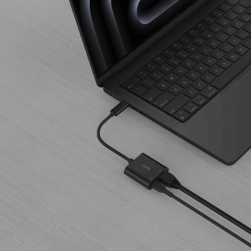 Belkin Connect USB-C - Ethernet és töltő adapter 100W - Fekete - 2