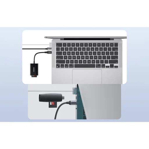 UGREEN CM265 2 az 1-ben USB-C kártyaolvasó (fekete) - 7