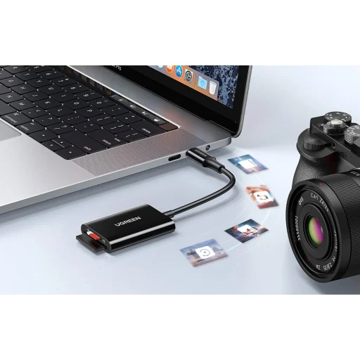 UGREEN CM265 2 az 1-ben USB-C kártyaolvasó (fekete) - 4