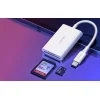 Ugreen 2-az-1-ben USB-C Kártyaolvasó CM265 (fehér) thumbnail