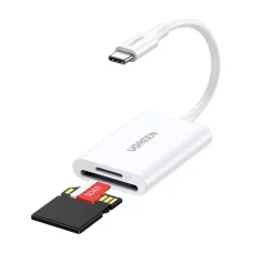 Ugreen 2-az-1-ben USB-C Kártyaolvasó CM265 (fehér)